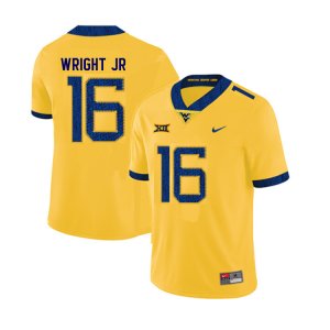 Men's West Virginia Mountaineers NCAA #16 Winston Wright Jr. Yellow Authentic Nike Stitched College Football Jersey CZ15W51YZ